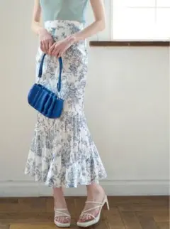 【GRL】花柄プリーツ切替マーメイドスカート【al111】