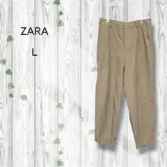 ザラ　ツータックワイドパンツ　ウエストゴム　大きいサイズ　ベージュ