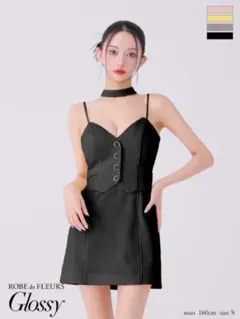 robe de fleurs glossy ドレス　M ブラック