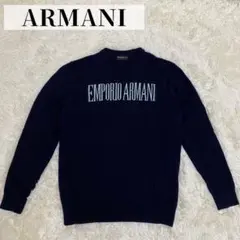 【美品】 EMPORIO ARMANI ニット セーター 胸ロゴ