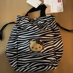 しまむら 日焼けハローキティ 巾着バッグ ゼブラ柄のサムネイル