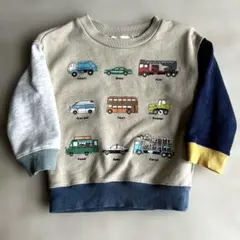 BEAMS mini 車イラスト トレーナー 90cm