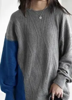 antiqua　バイカラー配色ニット