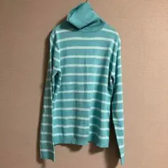 【sapair】タートルネック ラメ キラキラ ボーダー ストライプ ニット