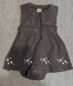 tete a tete ダークブラウン刺繍付きノースリーブワンピース