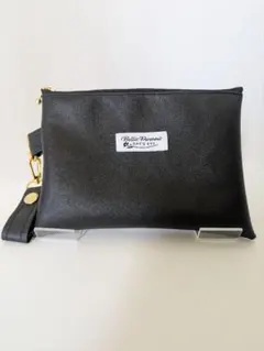 ブラック ストラップ付き マルチポーチ ハンドメイド