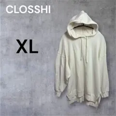 しまむら CLOSSHI パーカー ホワイト XL アイボリー ドルマンパーカーのサムネイル