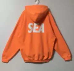 WIND AND SEA スウェット パーカー バッグロゴ 蛍光オレンジ Lのサムネイル
