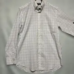 【未着用】UNIQLO 紺x青x黄x緑　チェック 長袖ボタンダウンシャツＬ