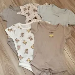 クマ柄 ベビー肌着 70 5点セット