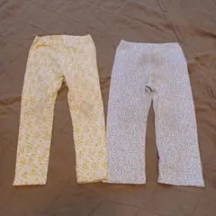 キッズ 花柄レギンス 2枚セット