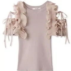 スナイデル snidel デザインフリルニットプルオーバー ピンク