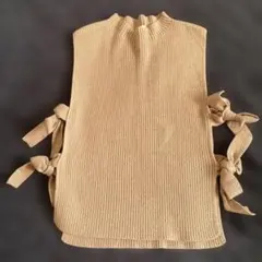 petit main キッズ　110 ベージュ ニットベスト