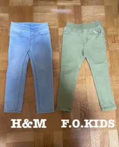 【美品】H&M F.O.KIDS スキニーパンツ 2本セット 100cmのサムネイル