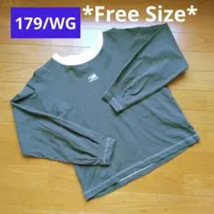 《179/WG》長袖Tシャツ グリーン クマ 英字 ニコルクラブ カジュアル