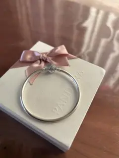 PANDORA フラワーモチーフ バングル ブレスレット Sサイズ ノベルティ 