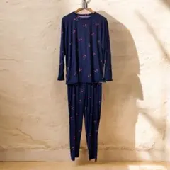 ネイビー チェリー柄 パジャマセット