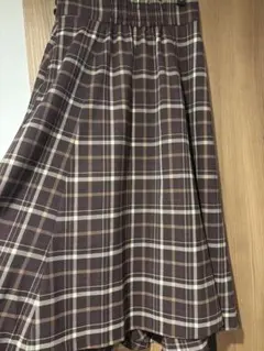 【anysis】ブラウン系チェック フレアスカート