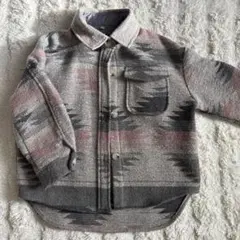 幾何学模様 ネイティブ柄 ポケット付きシャツジャケット 120cm