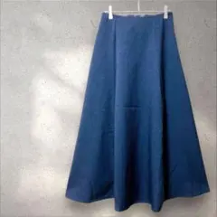 アース【F】フレアスカート ロング丈 ボトムス ネイビー ゆったり ふんわり