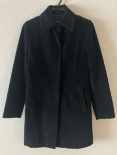 【美品・アンゴラ混】クイーンズコート　ステンカラーコート　ウールコート