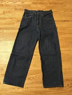 GU ダークブルー ワイドパンツ