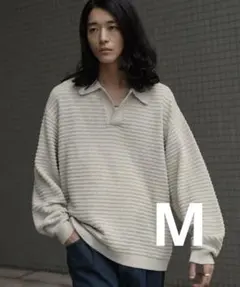 MELANGE SKIPPER KNIT POLO ニットポロ サマーニットのサムネイル