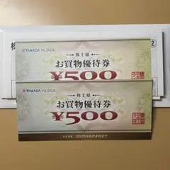 ヤマダ電機　お買物優待券 500円 2枚セット