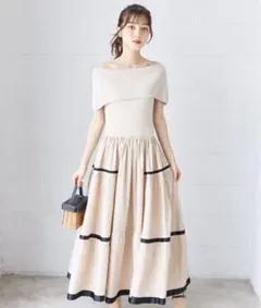 tocco closet 配色ラインニットドッキングティアードワンピースのサムネイル