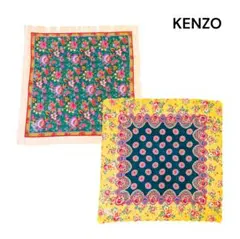 KENZO 花柄 フラワー 鳥 ハンカチ 2枚セット コットン 布 イエロー