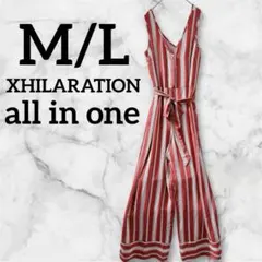 ⭐️432 90's XHILARATION オールインワン ストライプ