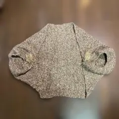 手編み　ニット　カーディガン　ボレロ　ハンドメイド