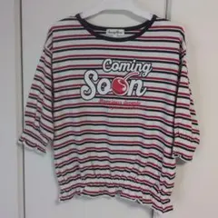 Tシャツ　 140センチ　女の子　赤　紺　白　ゴム　しまむら　ボーダー　おしゃれ