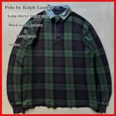 ポロバイラルフローレン ラガーシャツ 長袖 ブラックウォッチ デニム 異素材切替