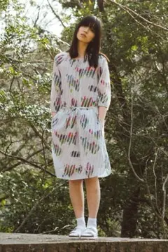 CACUMA ストライプと花のワンピース