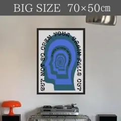 ブルー 青 ポスター アート 絵 顔 抽象 アート 北欧 モダン 韓国 おしゃれ