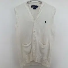【L】ラルフローレンPolo byRalph Laurenホワイトニットベスト