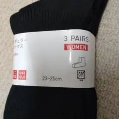 UNIQLO レディース レギュラーソックス 3足組 ブラックのサムネイル