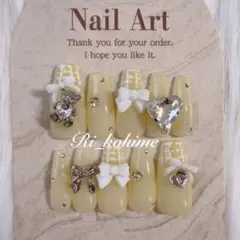 フレンチガーリー黄色イエローメンカラ推しちゅるんくま夢かわy2kワンホンツイード