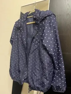 ドット柄　ネイビー　ウィンドブレーカー　韓国ファッション