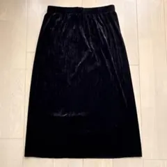 【新品タグ付】GU クラッシュベロアプリーツスカート ブラック XLサイズ