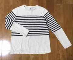ユニクロ ボーダー長袖カットソー Tシャツ　150 オートミール