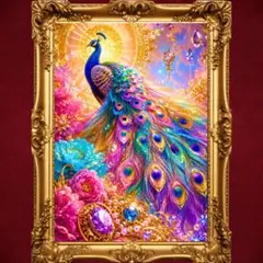 華麗開運☆孔雀開運スピリチュアルアート☆金運 恋愛運 魅力UP 願望成就