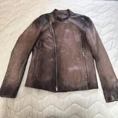 Bark Tannage山羊革 ライダースジャケット ダブルライダース メンズのサムネイル