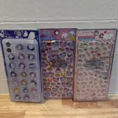 プチドロシマエナガ＆ハッピーマーチ　ふあみいおはじきシール3種セット