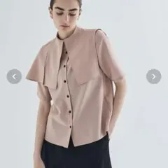 AKIRANAKA アキラナカ 半袖シャツ ベージュ リボンGWEN SHIRT - メルカリ