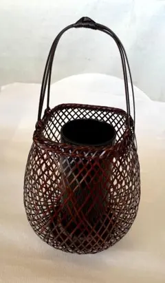 竹籠 花入 華道 伝統工芸 雅 刻印 花器　京都ヴィンテージ　花籠 竹籠 花入 華道 伝統工芸 雅 刻印 花器 京都ヴィンテージ 花籠 - メルカリ