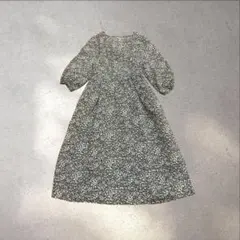 【極美品】ロペピクニック ロングワンピース 小花柄ボリューム袖 黒 フェミニン