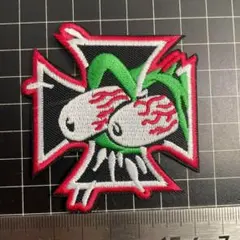アイロンワッペン★４★RAT FINK★目玉★アイアンクロス
