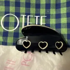 新品タグ付き！POTETE 3heart clipネイビー ポテテ ヘアクリップ